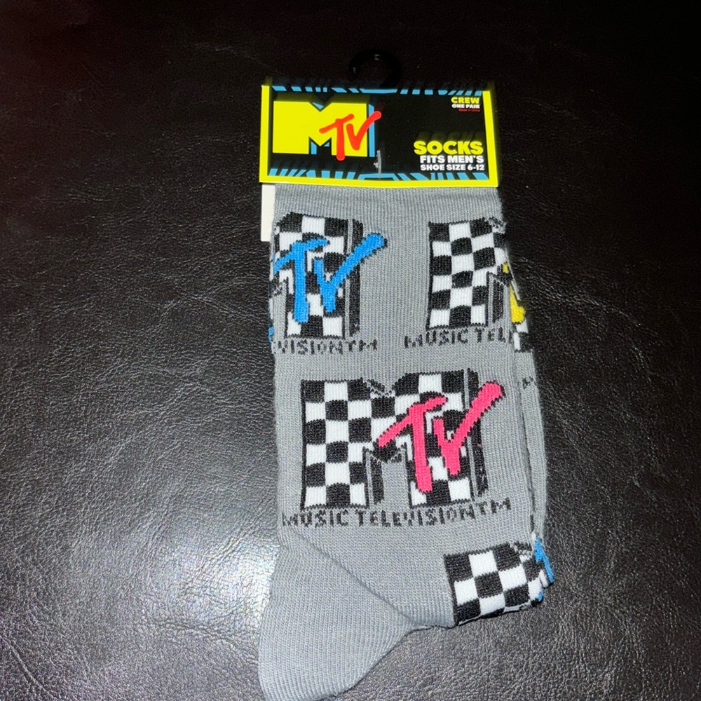 MTV Gray Checkered Men's Socks